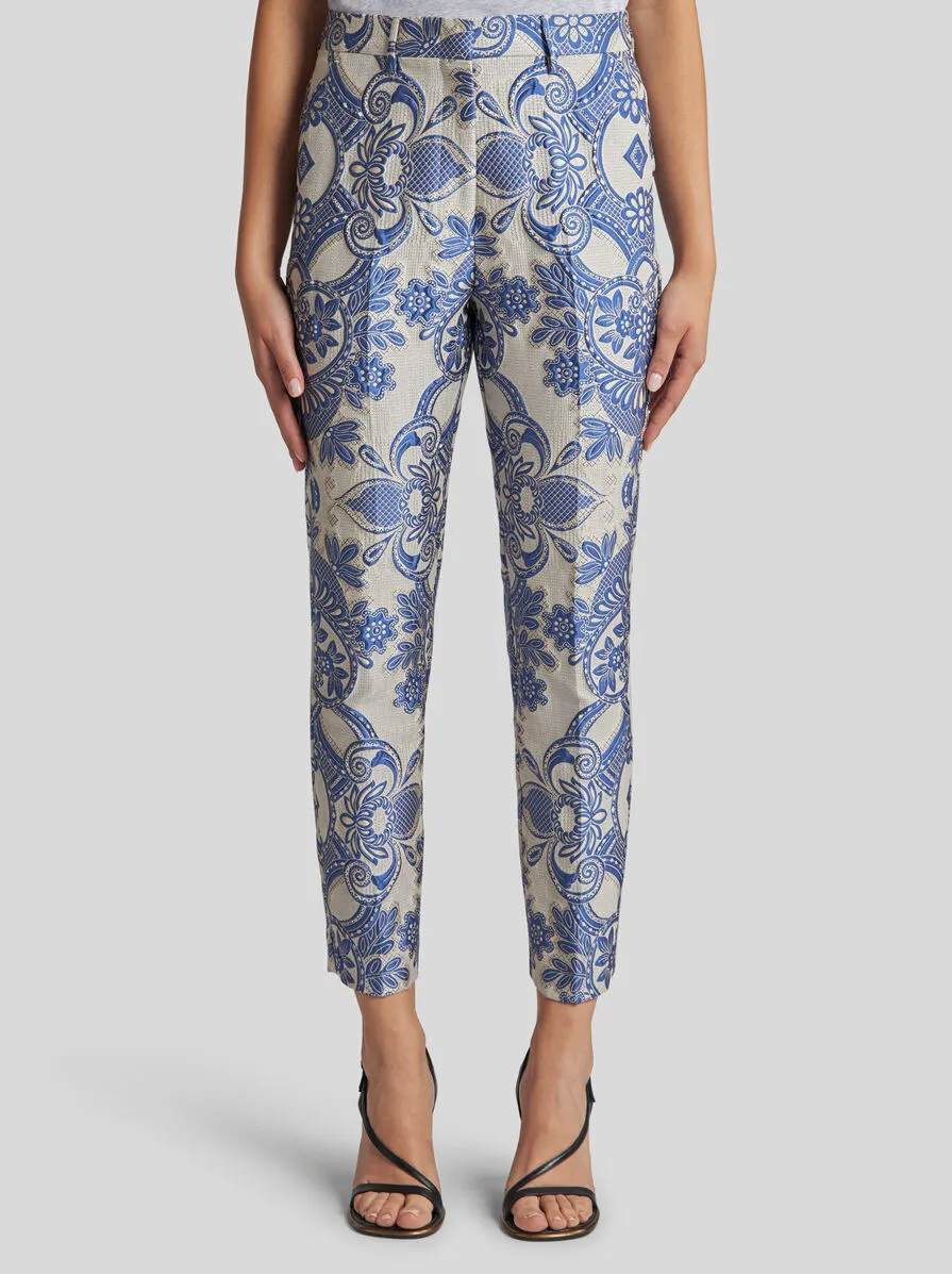 Jacquard Lace Cigarette Trousers
