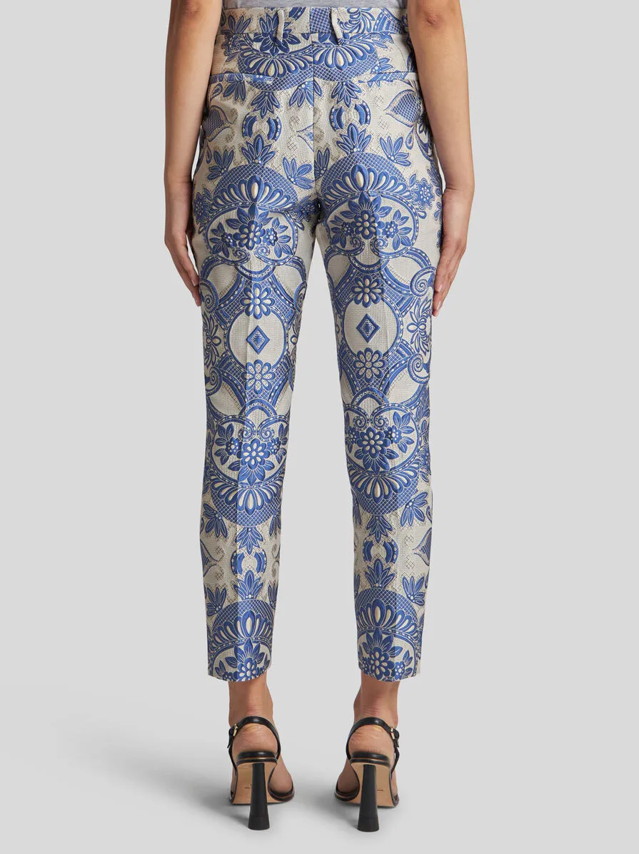Jacquard Lace Cigarette Trousers