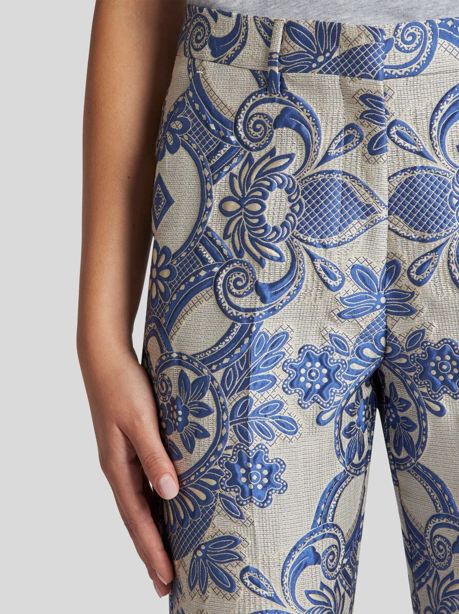 Jacquard Lace Cigarette Trousers