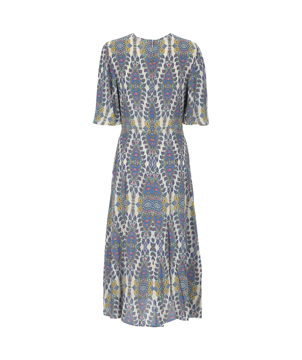 Paisley-Printed Dress