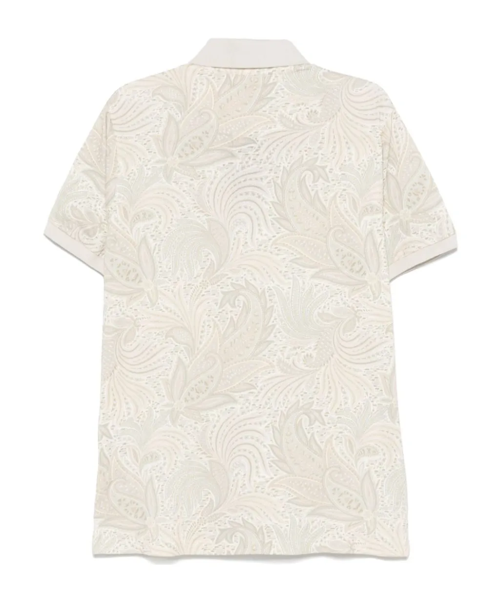 Paisley Printed Short Sleeved Polo Shirt