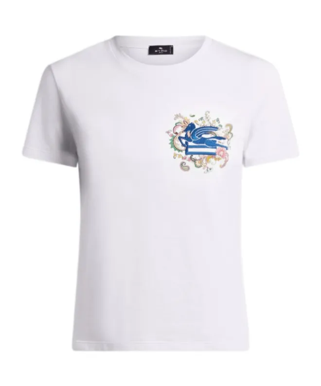 Pegaso Embroidered Crewneck T-Shirt