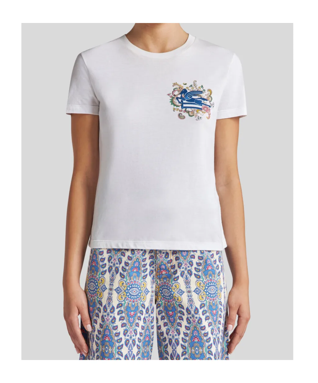 Pegaso Embroidered Crewneck T-Shirt