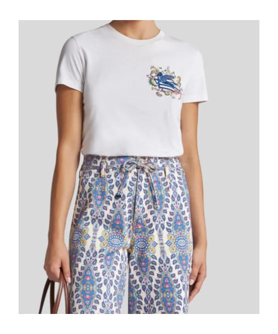 Pegaso Embroidered Crewneck T-Shirt