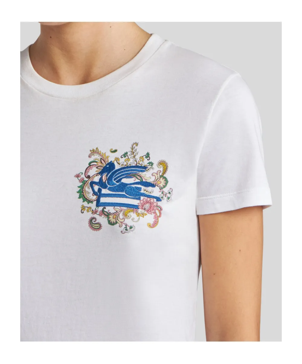 Pegaso Embroidered Crewneck T-Shirt