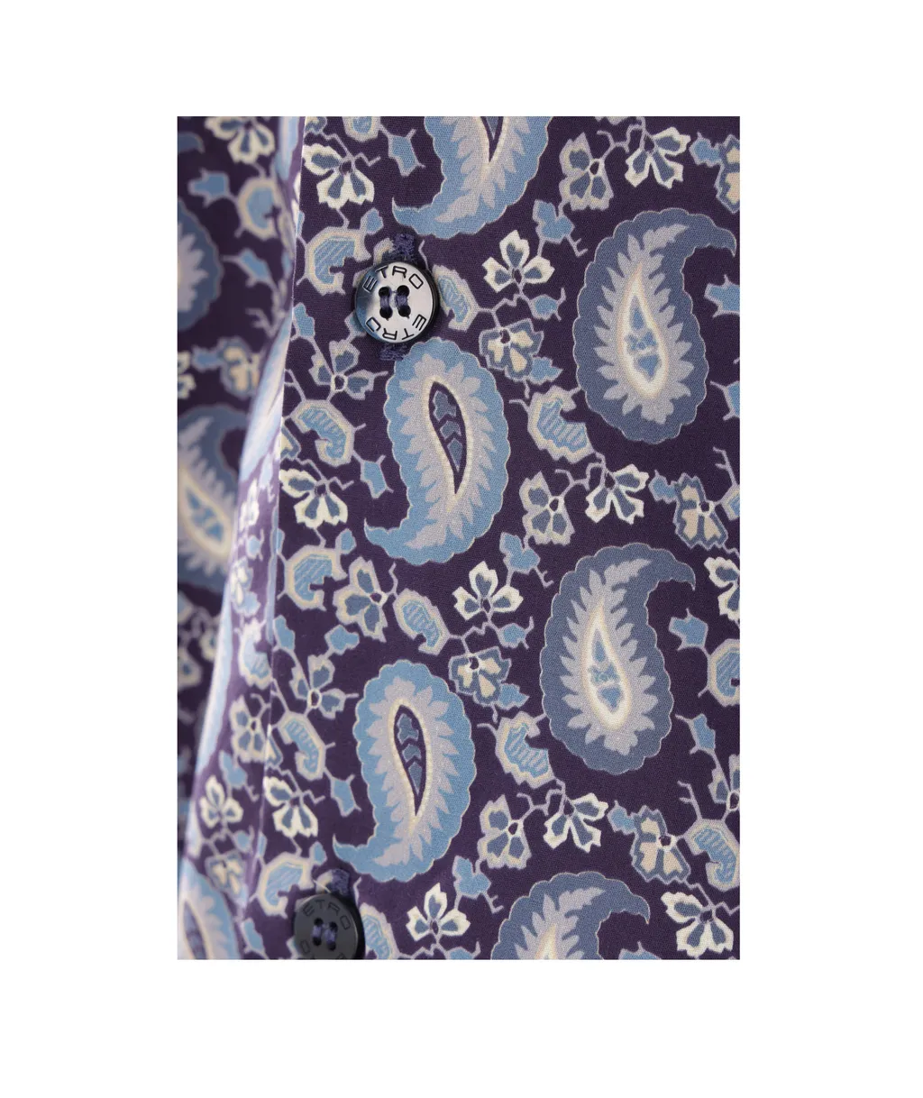 Graphic-Printed Curved Hem Shirt