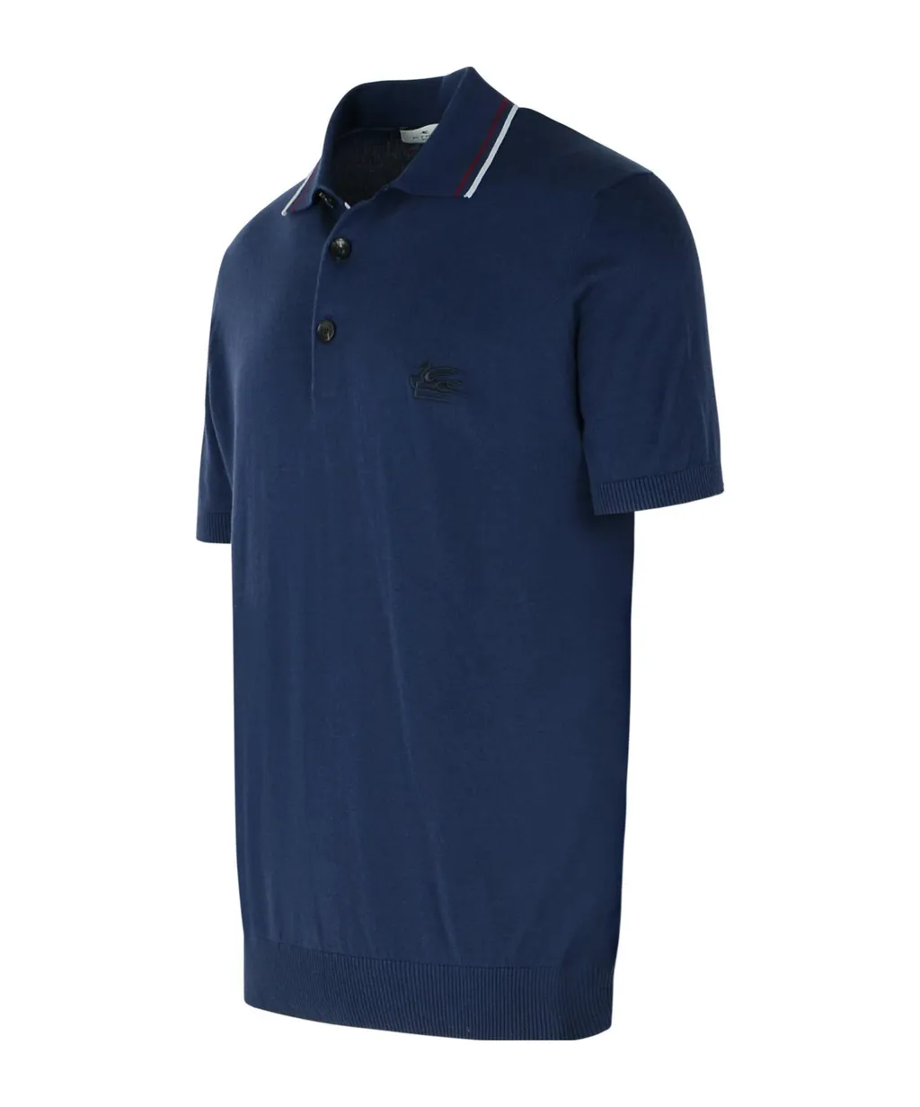Logo Embroidered Knitted Polo Shirt