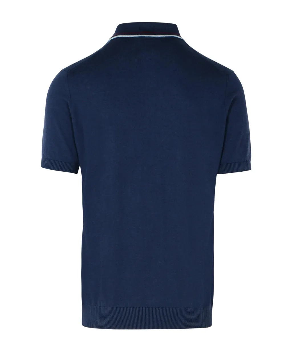 Logo Embroidered Knitted Polo Shirt
