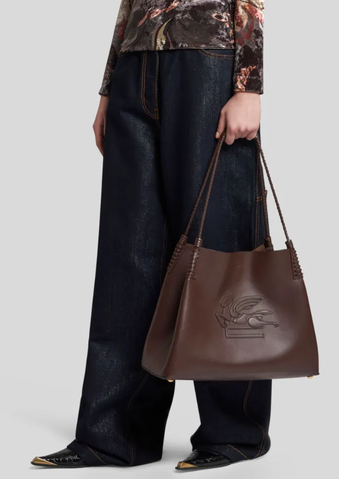 Libra Logo Detailed Medium Tote Bag