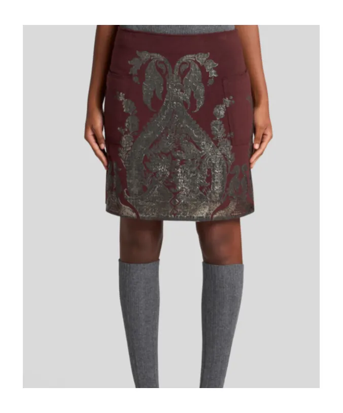 Metallic Printed Mini Skirt