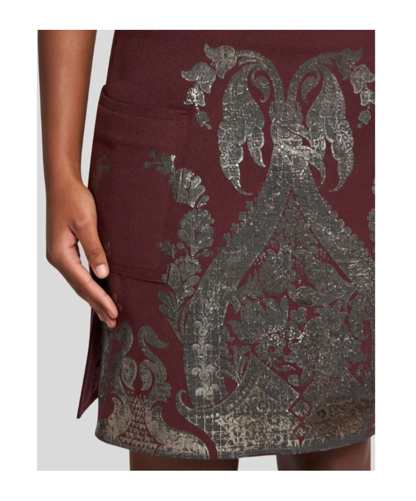 Metallic Printed Mini Skirt