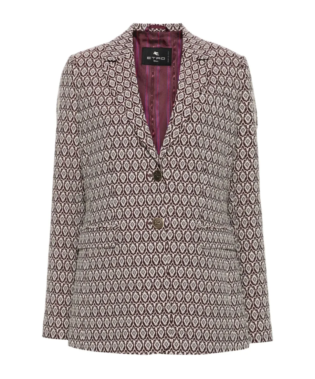 Jacquard Button-Up Blazer
