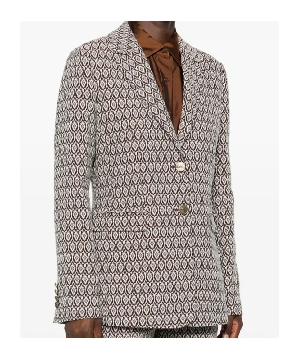 Jacquard Button-Up Blazer