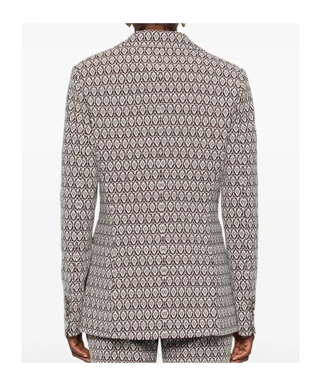 Jacquard Button-Up Blazer