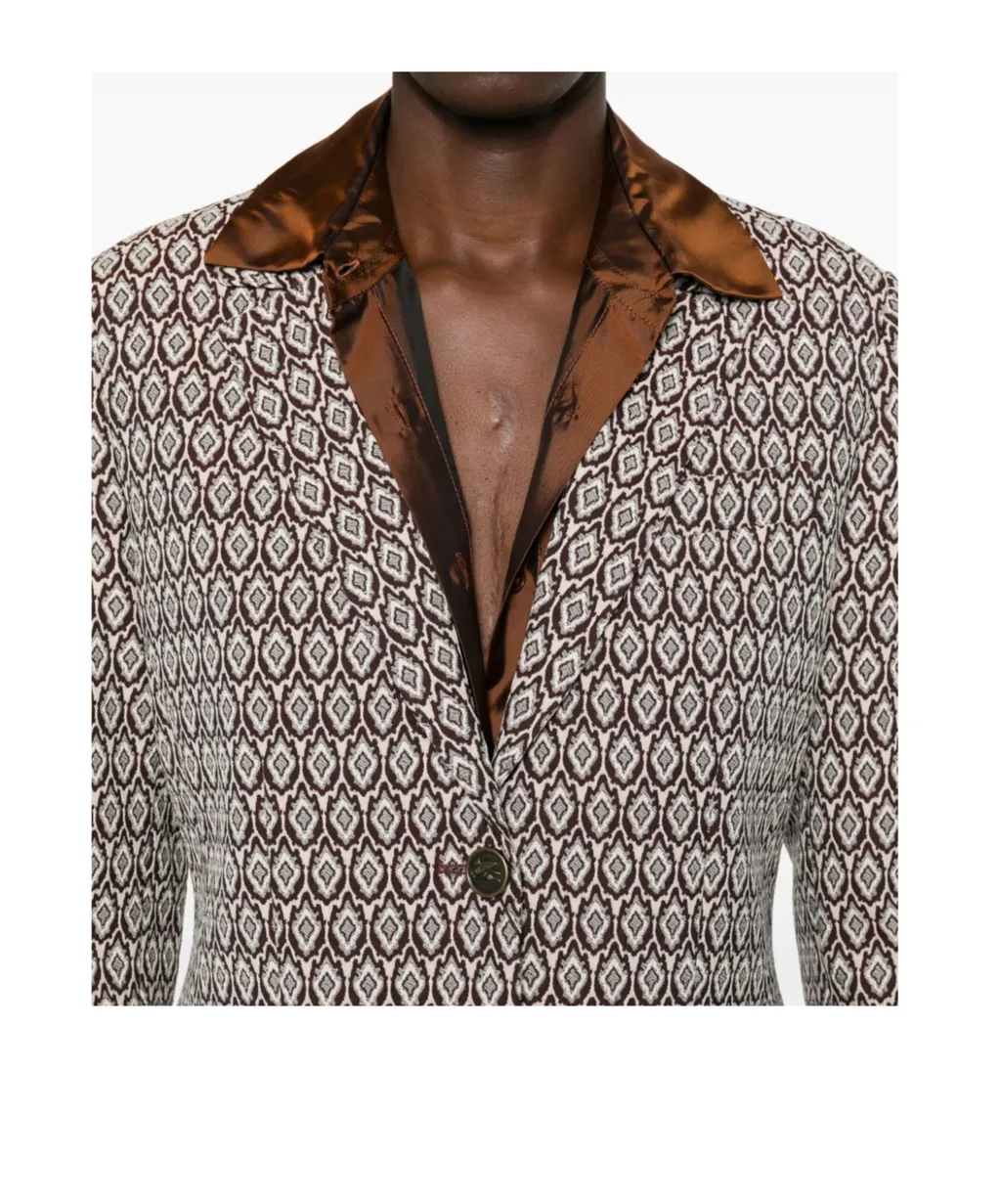Jacquard Button-Up Blazer