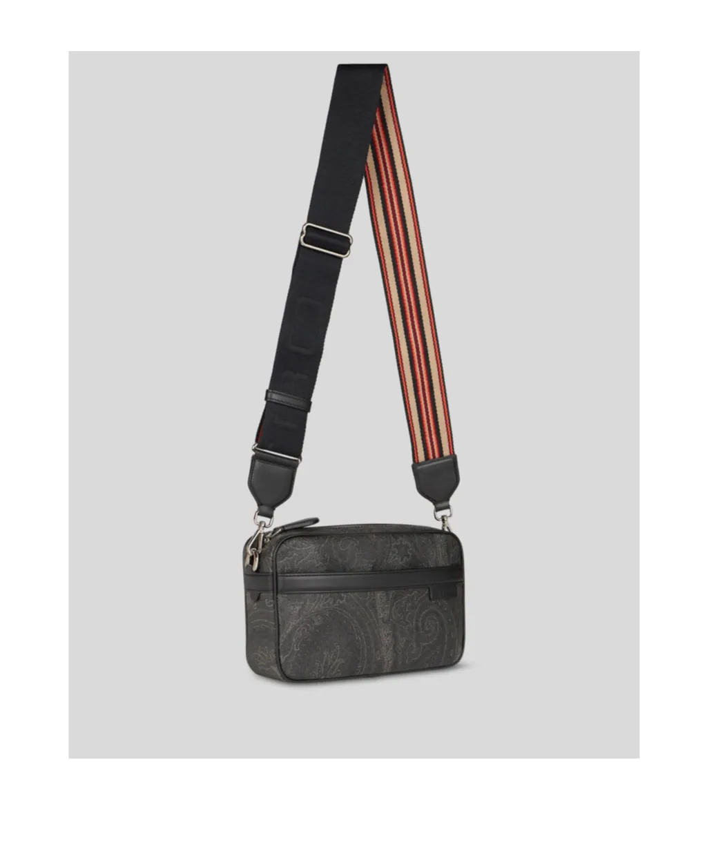 Small Paisley-Printed Zipped Crossbody Bag