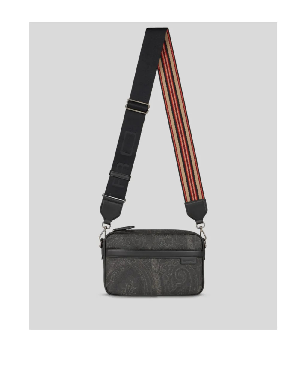 Small Paisley-Printed Zipped Crossbody Bag