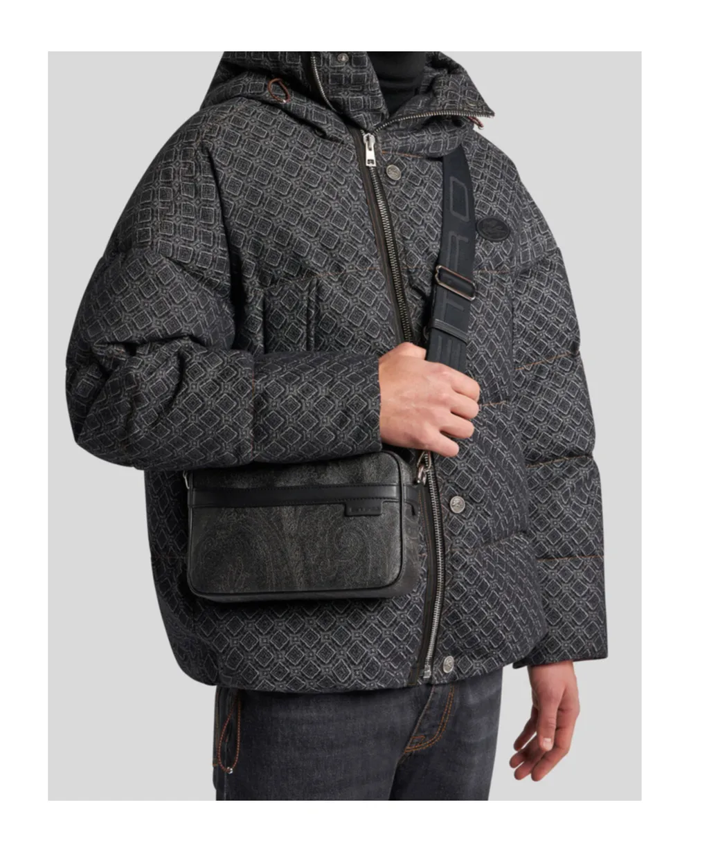 Small Paisley-Printed Zipped Crossbody Bag