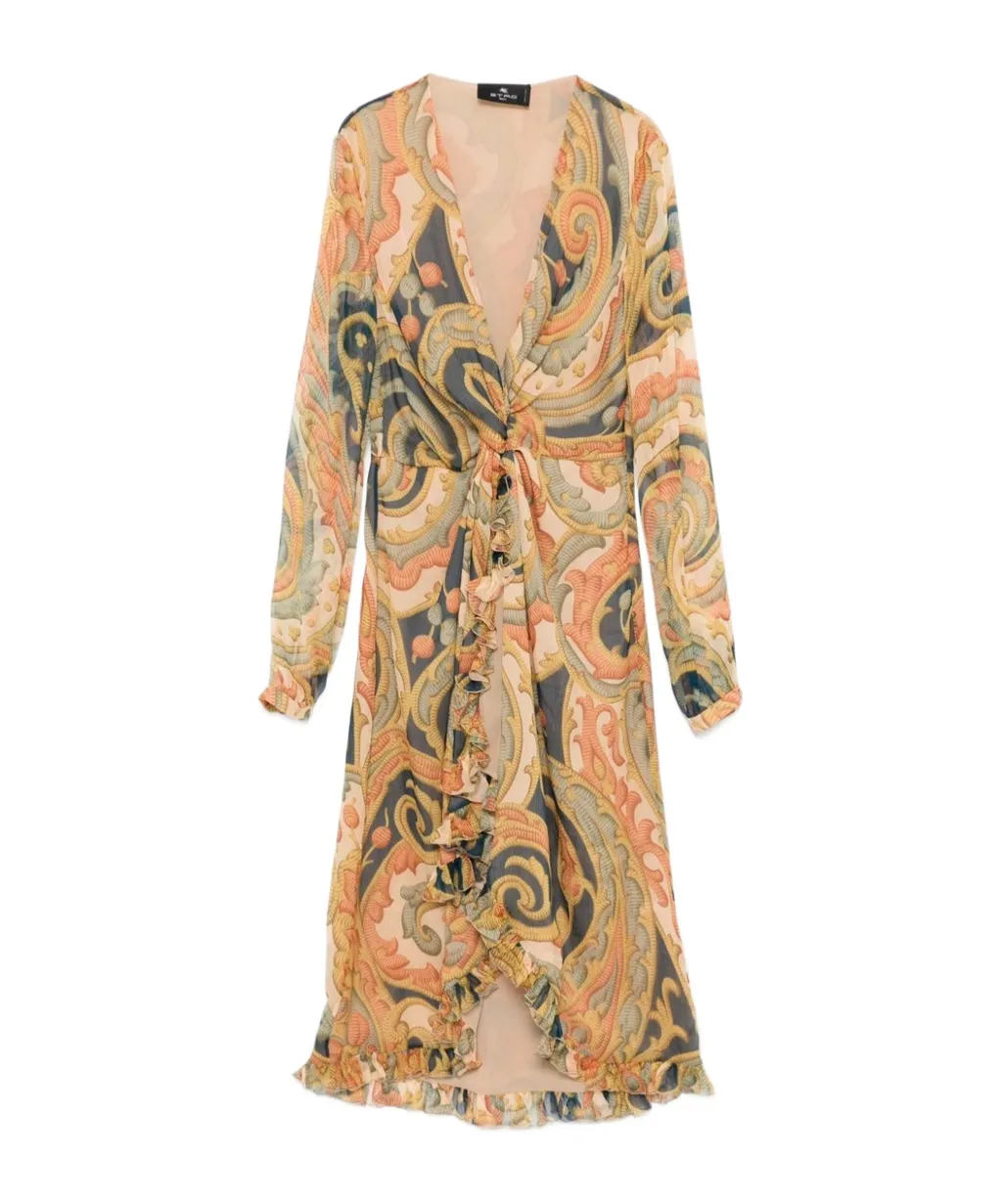 Paisley Printed Mid-Length Dress