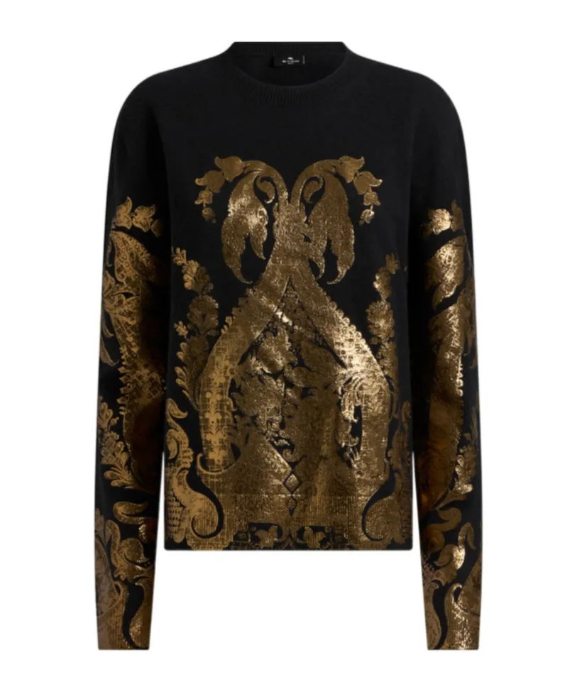 Sweater With Metallic Print