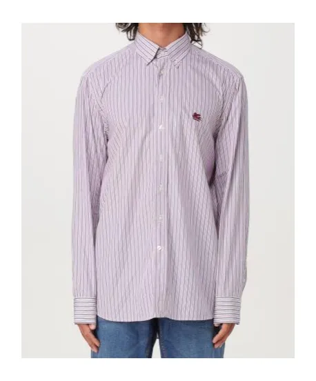 Logo Embroidered Striped Shirt