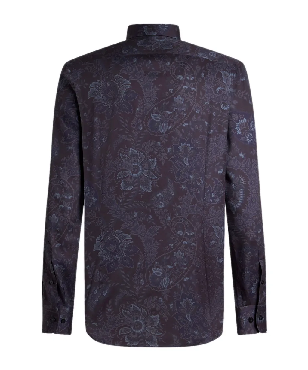 Allover Floral Printed Long-Sleeved Shirt