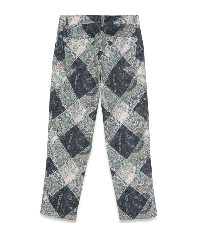 Patterned Fabric Trousers