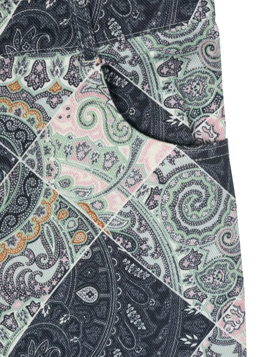 Patterned Fabric Trousers