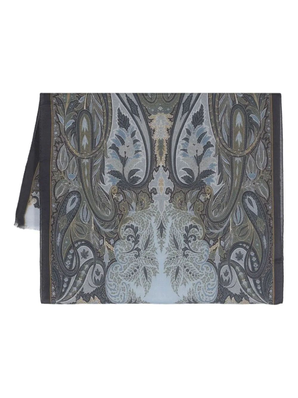 Paisley Jacquard Frayed Edge Scarf