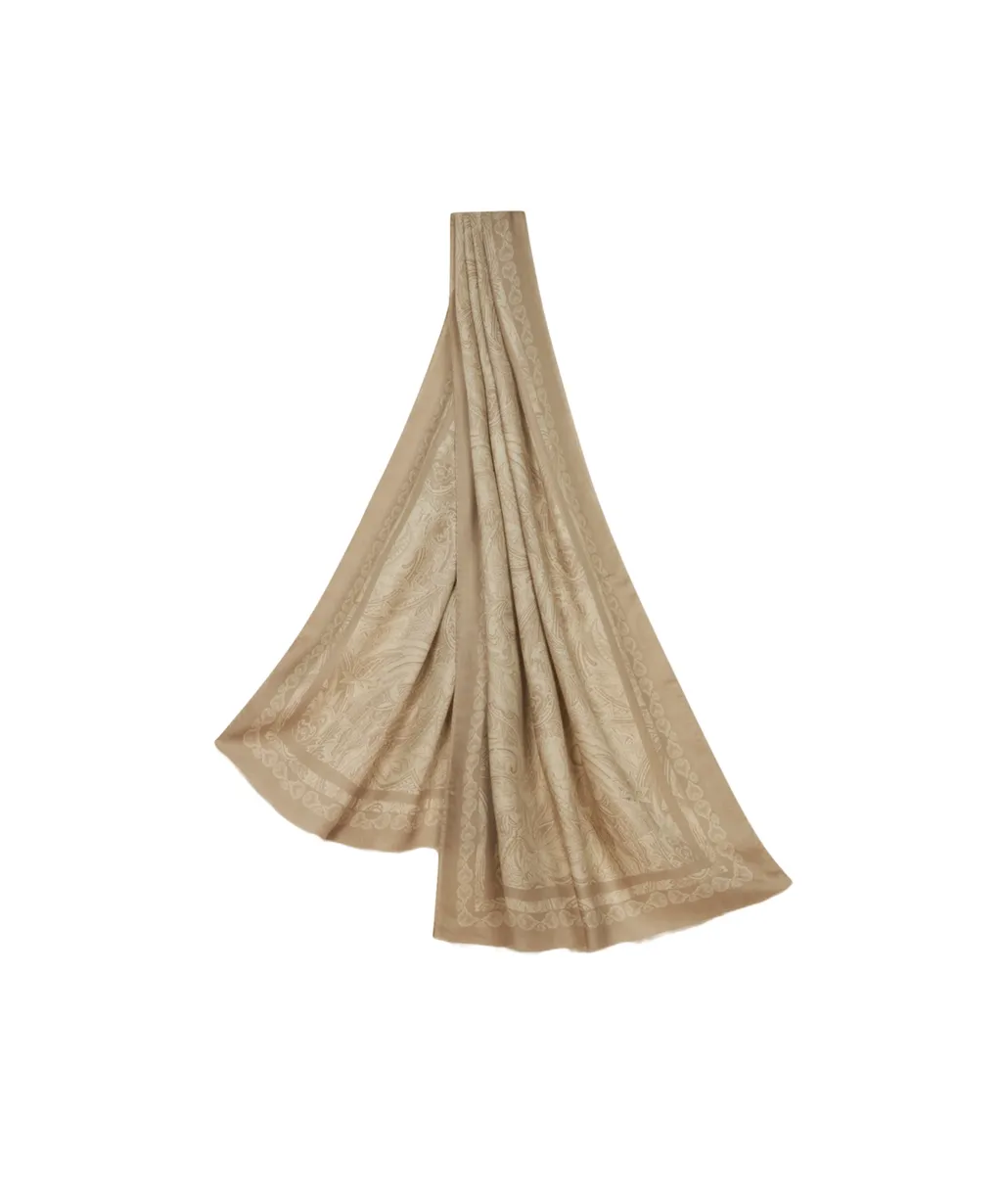 Paisley-Jacquard Frayed-Edge Scarf