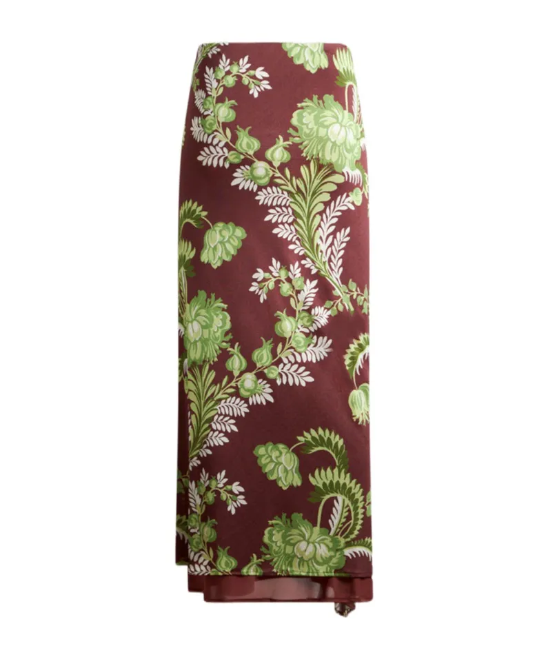 Allover Floral Printed Long Skirt