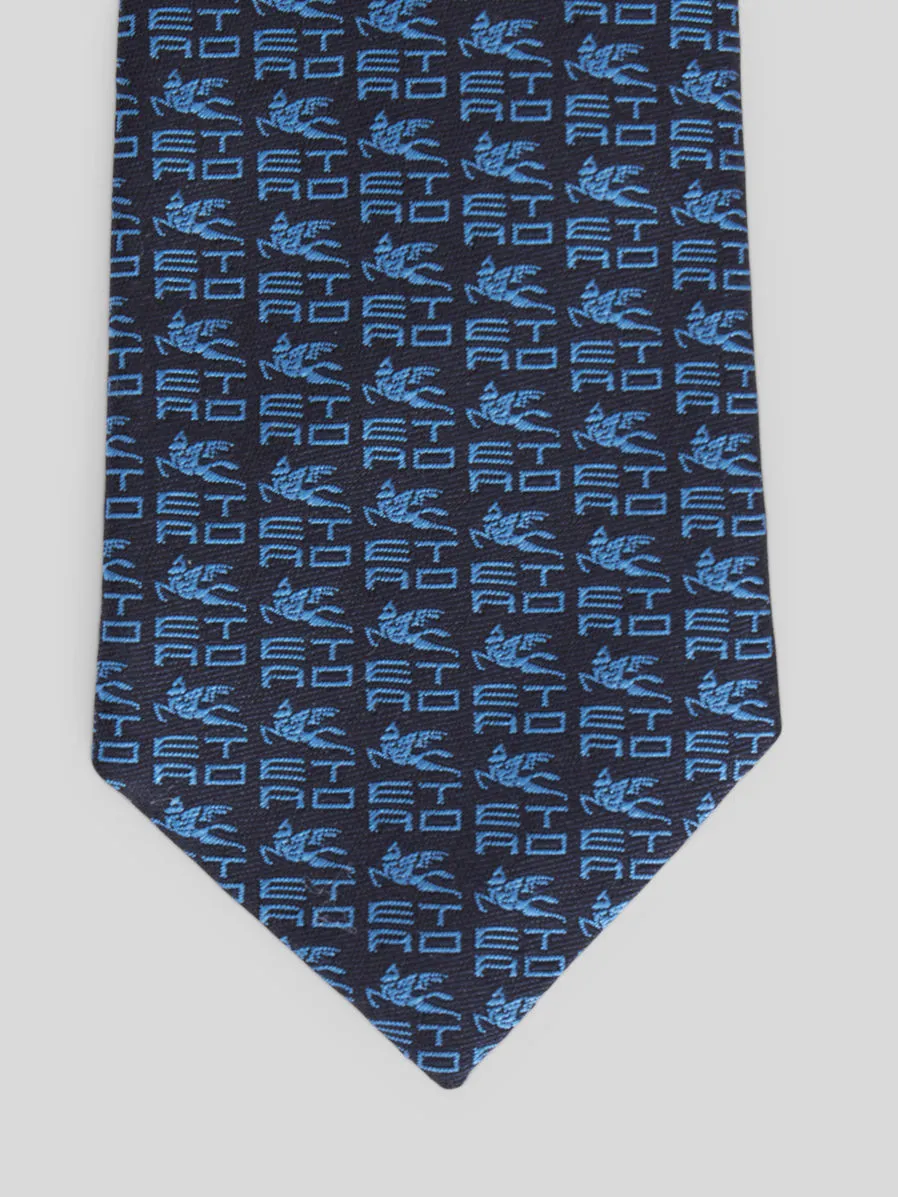 Jacquard Silk Tie With Logo