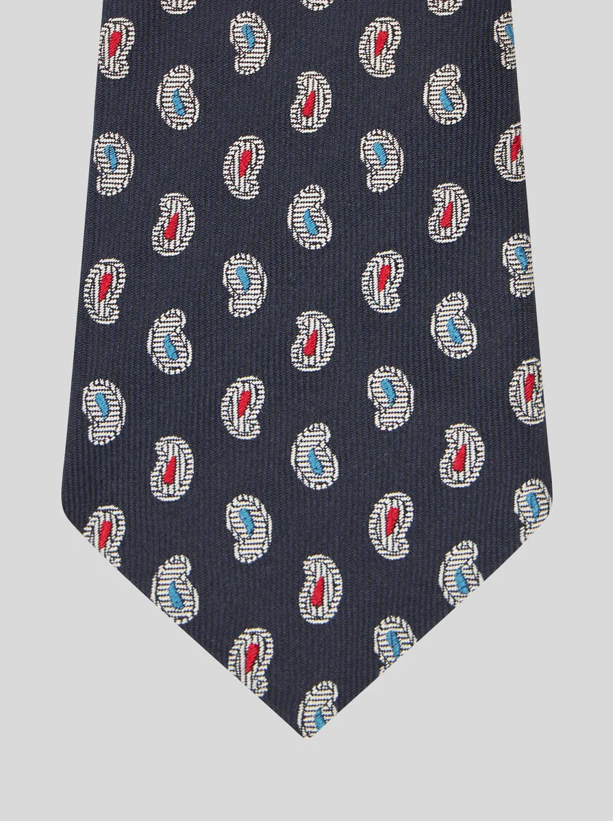 Micro Paisley Jacquard Silk Tie