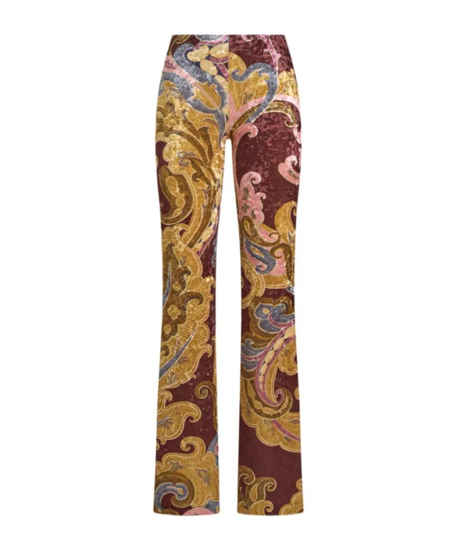 Paisley Printed Flared Trousers