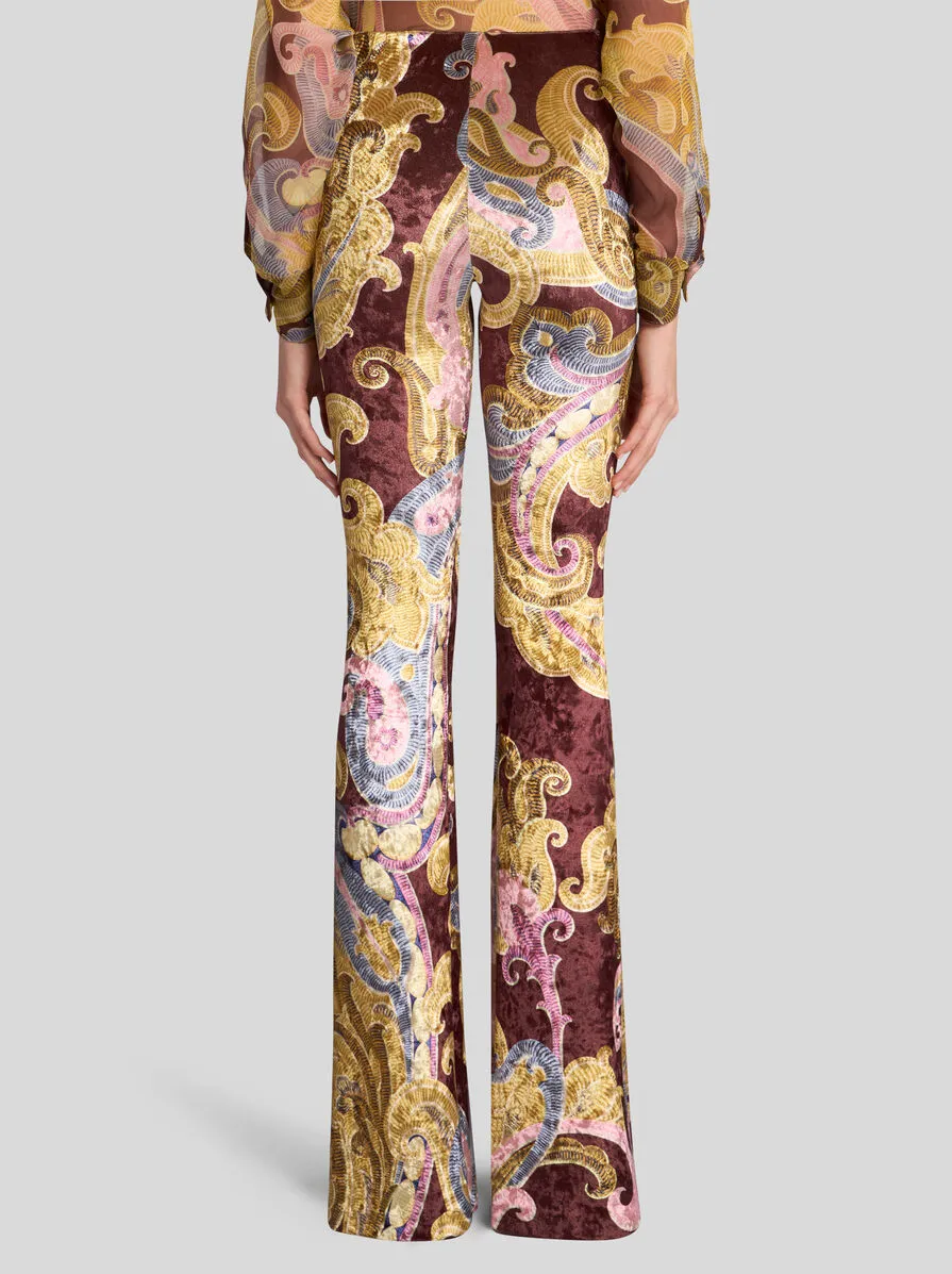 Paisley Printed Flared Trousers