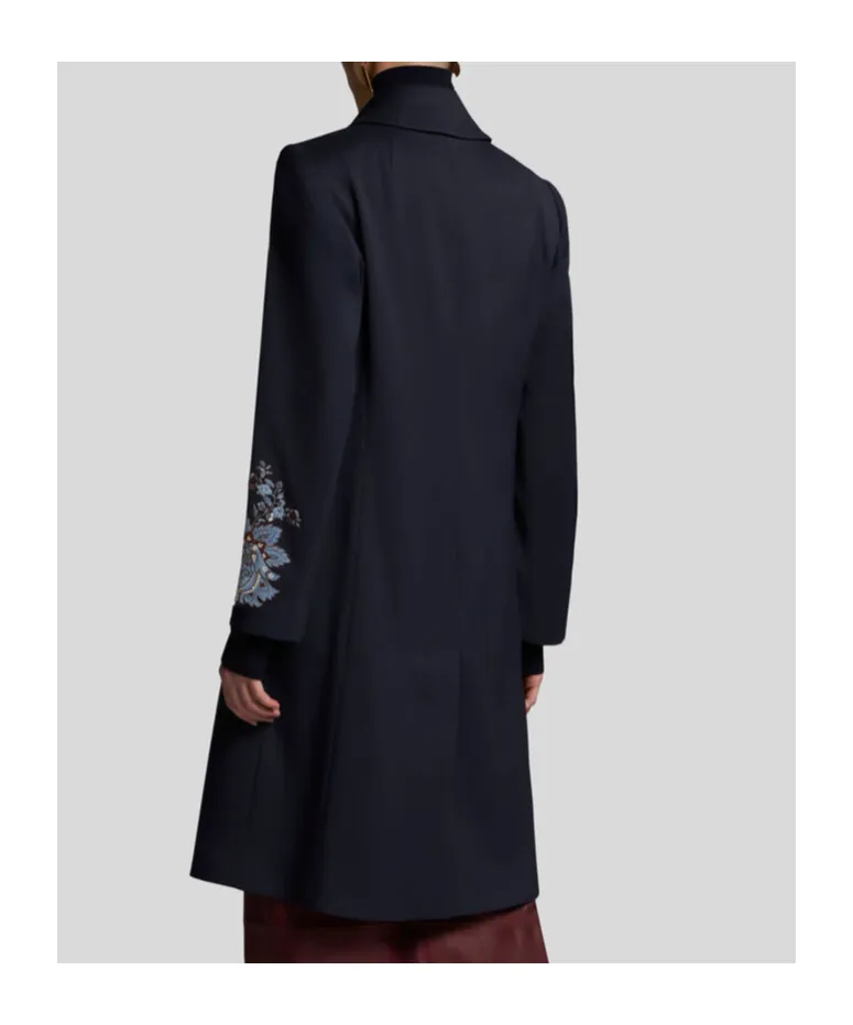 Gabardine Coat With Embroidery