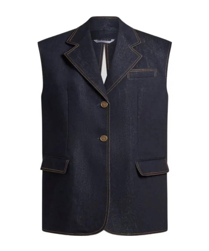 Lurex Denim Vest