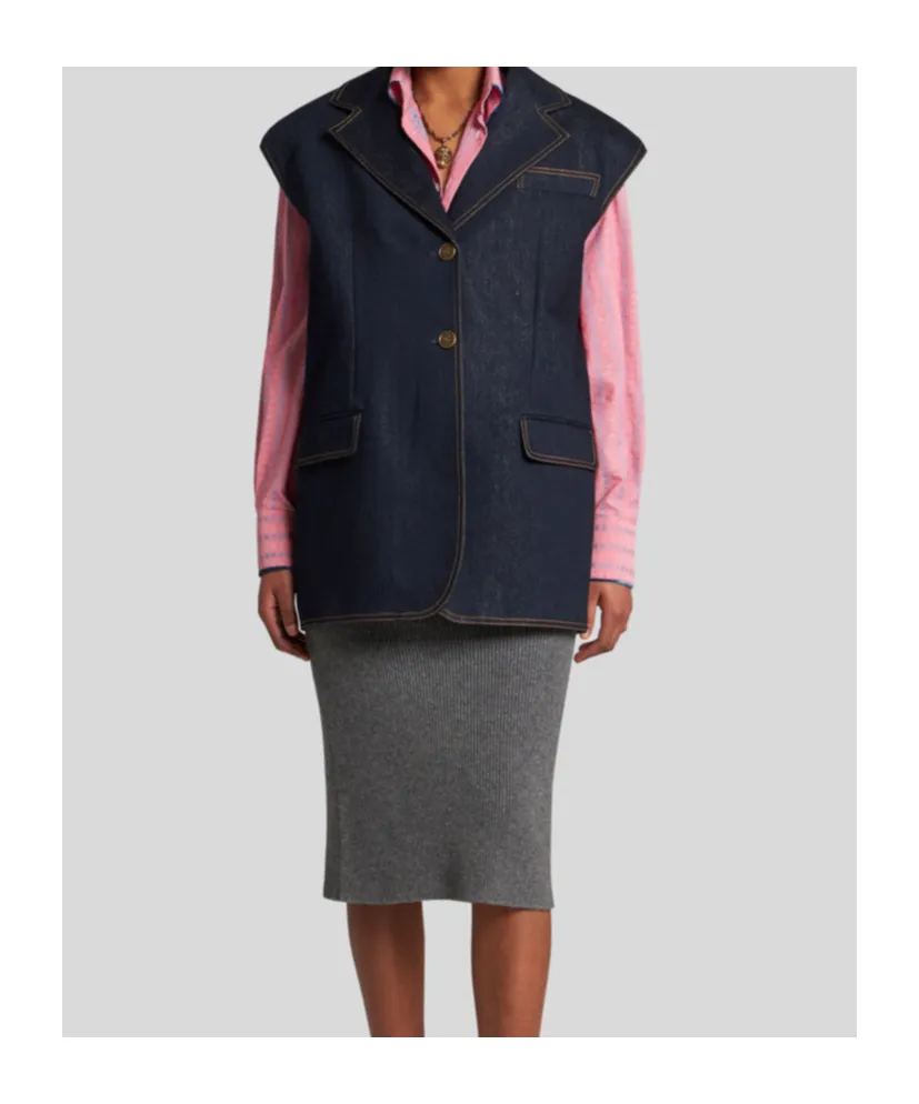 Lurex Denim Vest