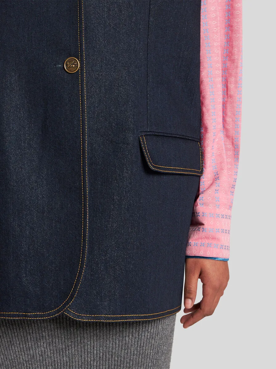Lurex Denim Vest