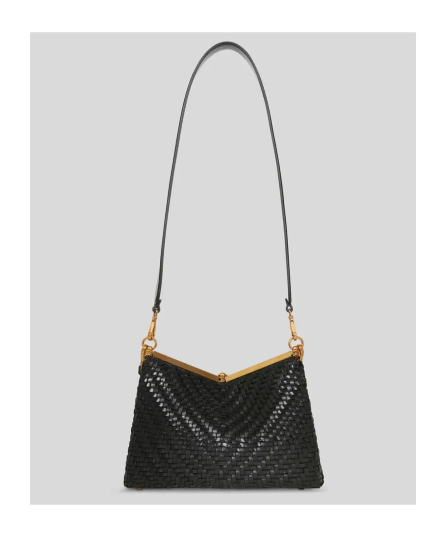 Medium Woven Vela Shoulder Bag