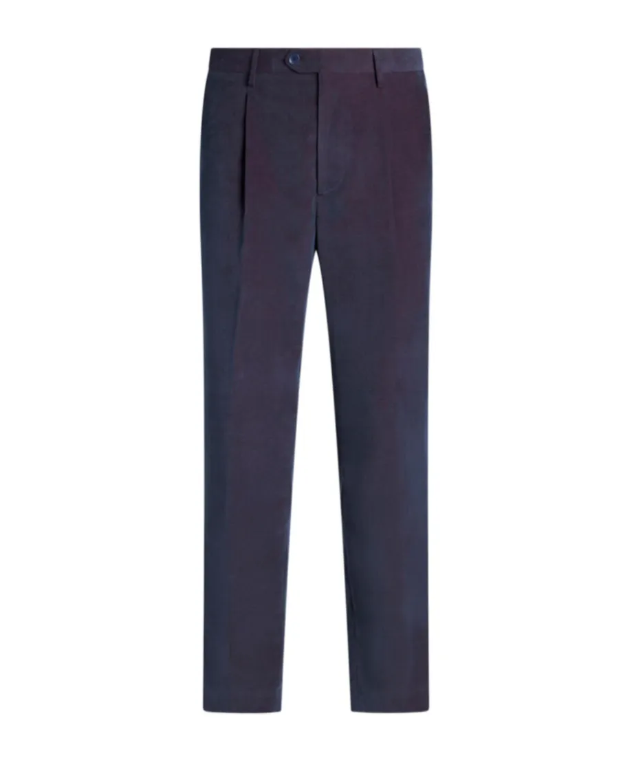 Pleat Detailed Velvet Trousers
