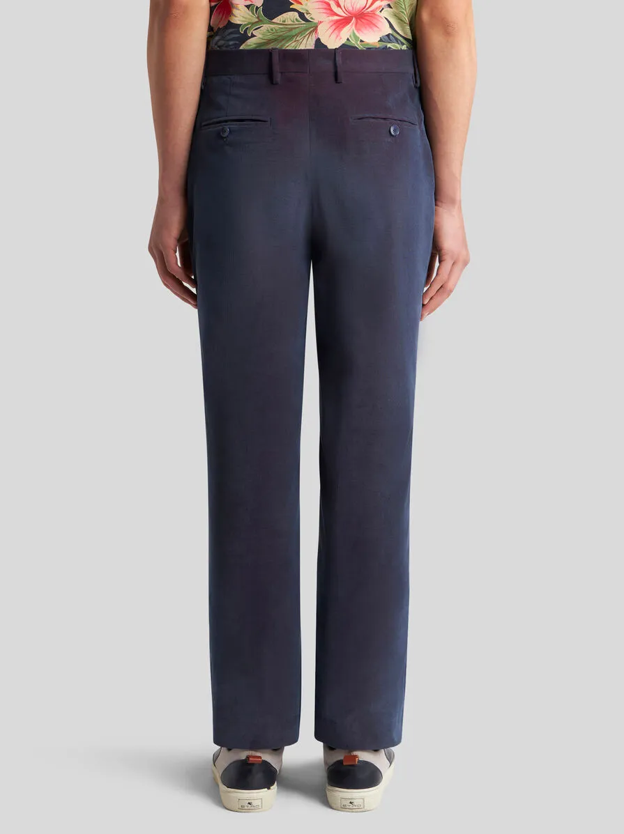 Pleat Detailed Velvet Trousers