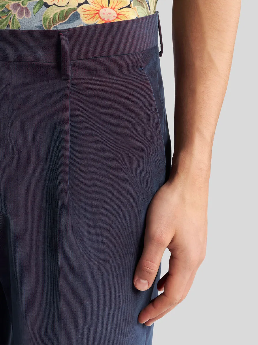 Pleat Detailed Velvet Trousers