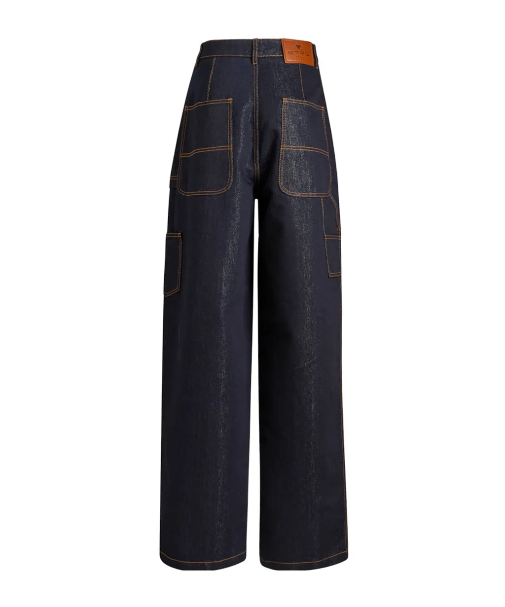 Stitched Wide-Leg Jeans