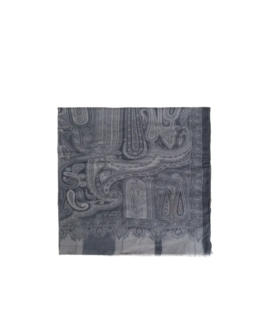 Paisley Printed Fringed Scarf