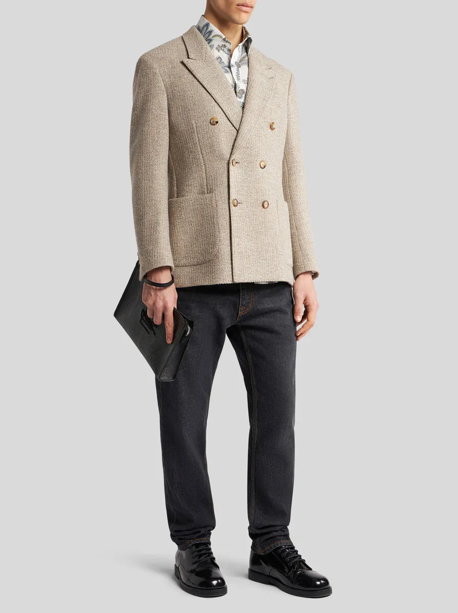 Double-Breasted Blazer With Pegaso Buttons