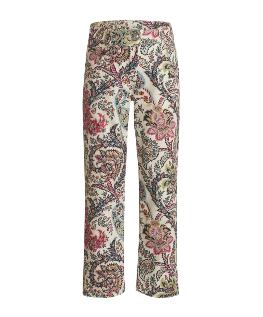 Paisley Printed Textured Trousers