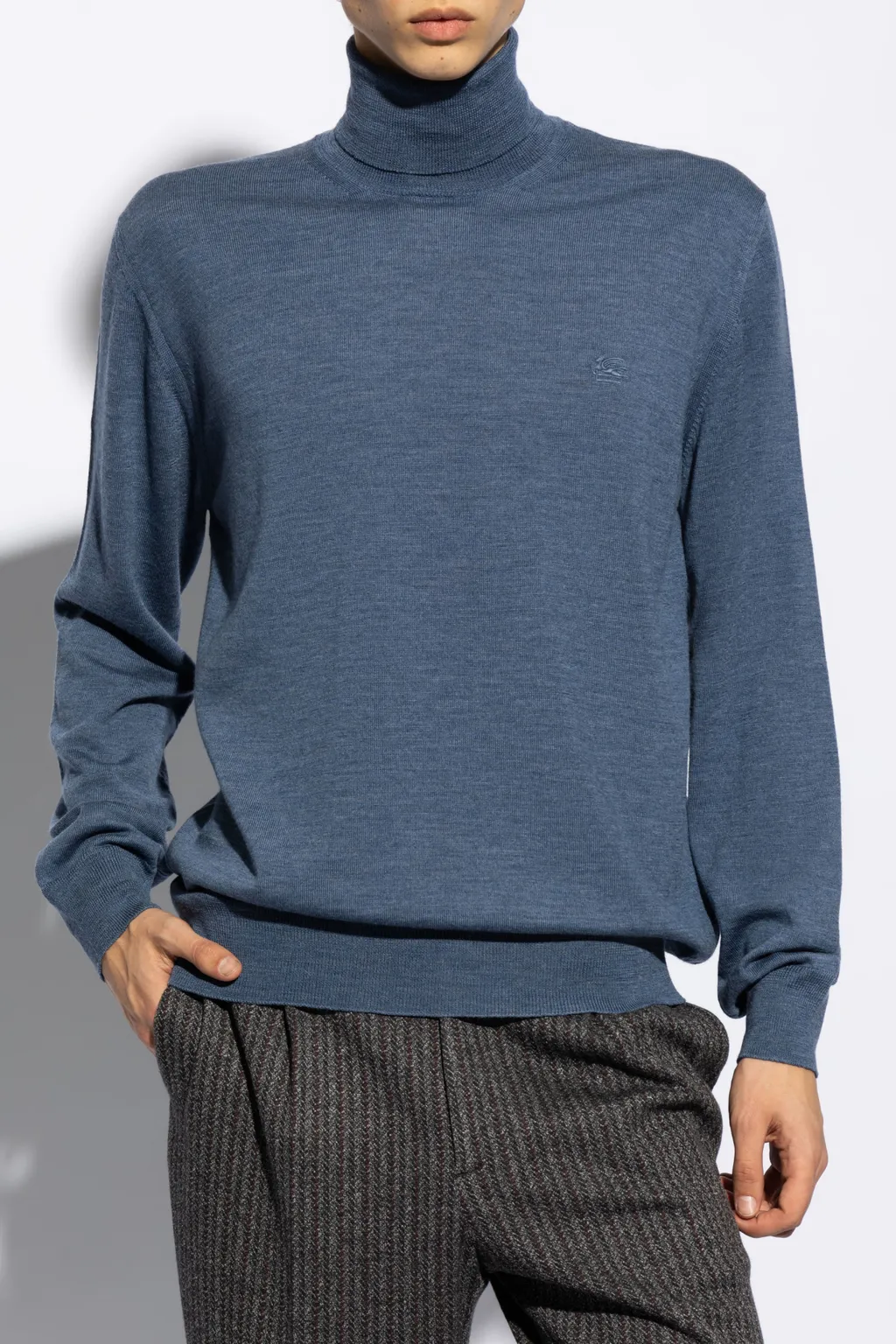 Turtleneck Logo Embroidered Jumper
