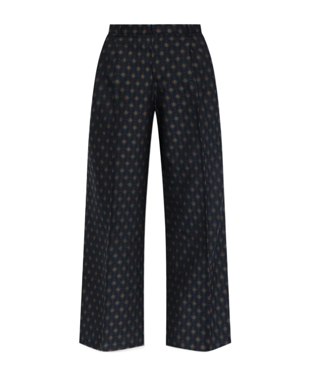 Decorative Pattern Straight Leg Pants