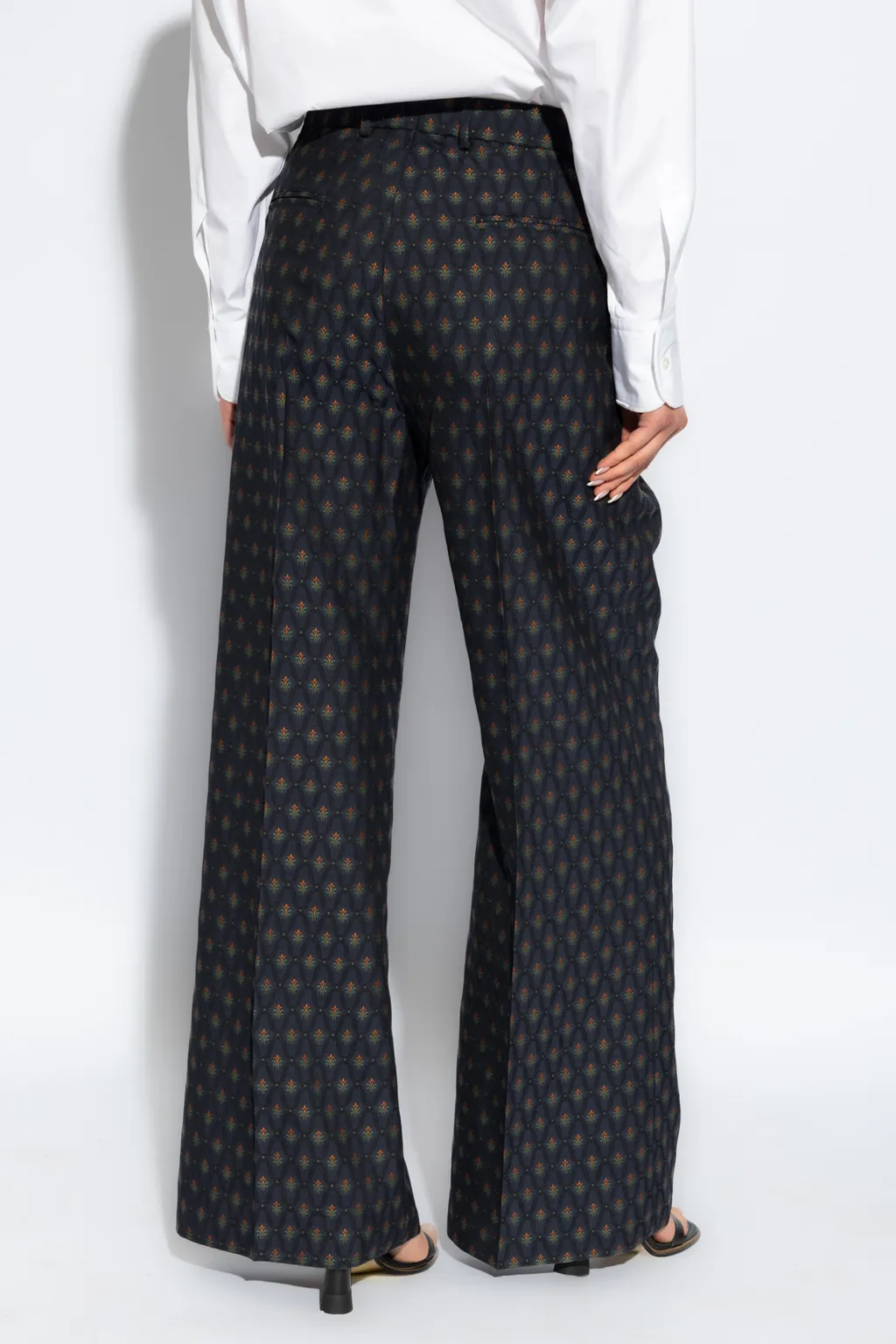 Decorative Pattern Straight Leg Pants